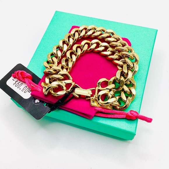 Tova Double Chain Gold Link Bracelet - Picture 3 of 4